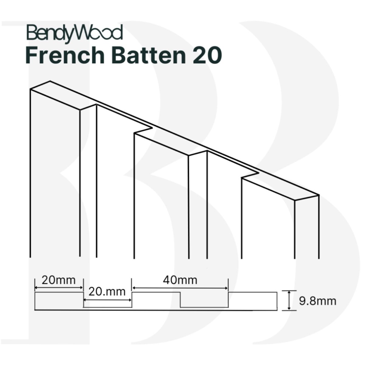 BB 1220x2440 9.8mm French Batten 20 Primed - Cross Cut - Image 4