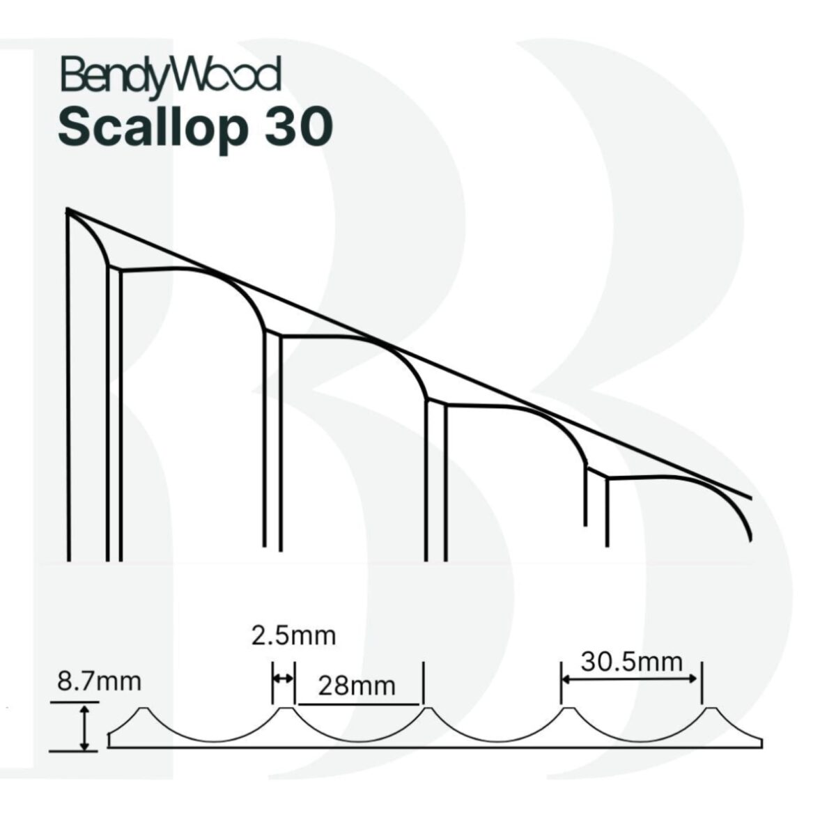 BB 1220x2440 9.4mm Scallop 50 Primed - Cross Cut - Image 5