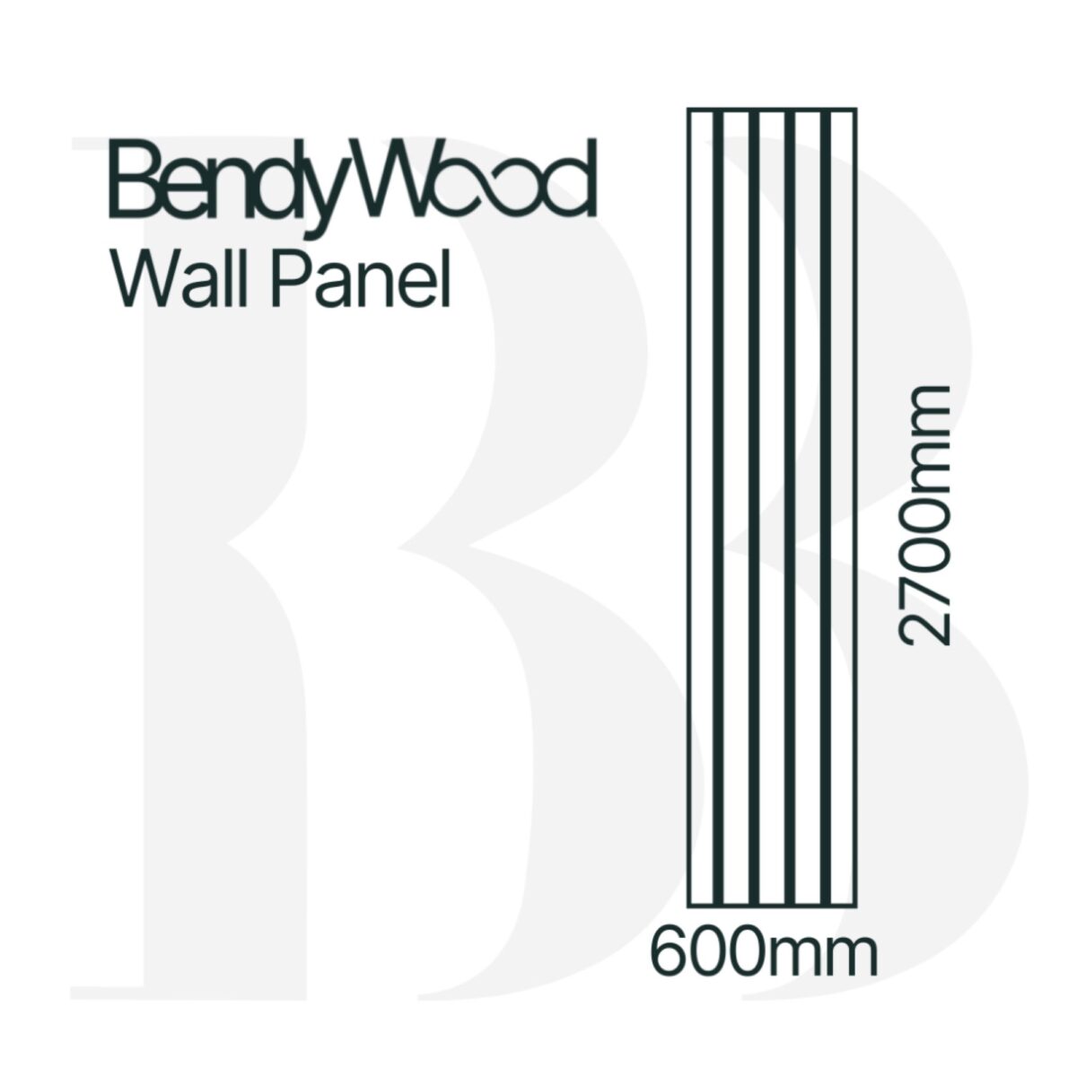 BB 2700x610 9.4mm Scallop 50 Black Walnut - Wall Panel - Image 4
